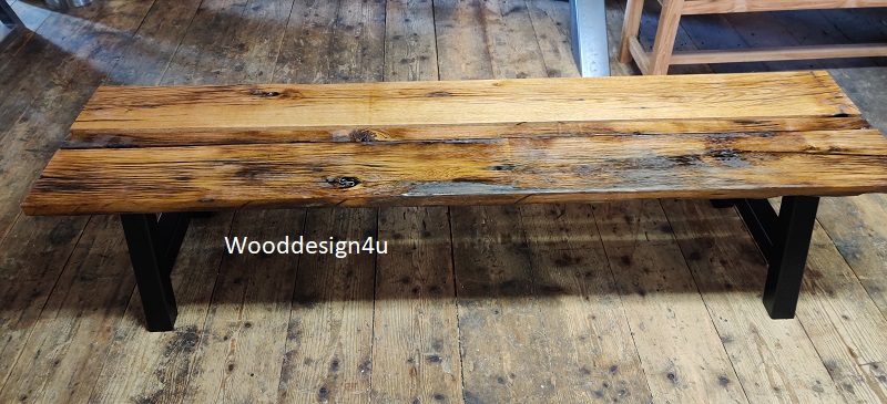 Hand houten banken voor binnen en buiten op maat gemaakt