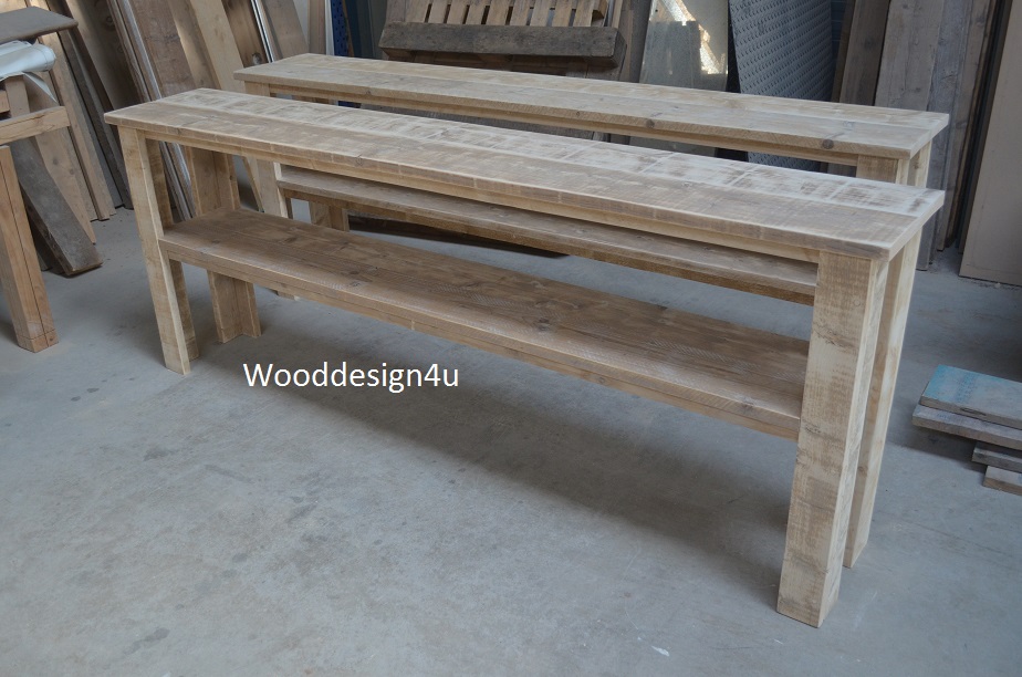 sidetable lang Wooddesign4u gespecialiseerd in massief houten meubelen.