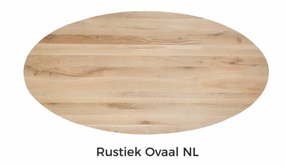 Ovale Tischplatte aus rustikaler Eiche 110 x 220 x 4