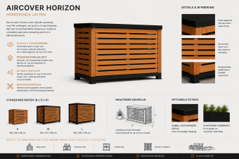 Aircover Horizon – houten omkasting voor airco en warmtepomp
