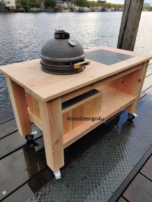 Outdoor kitchen medium for kamado