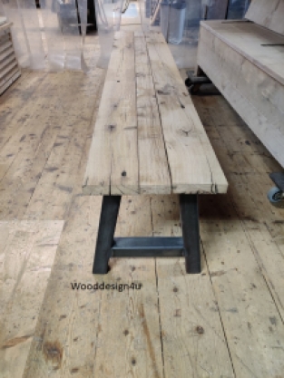 Barnwood dining table bench