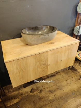 Rustic oak washbasin furniture