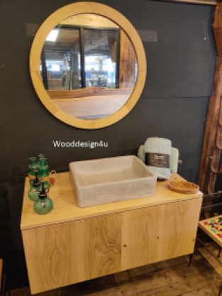 Rustic oak washbasin furniture