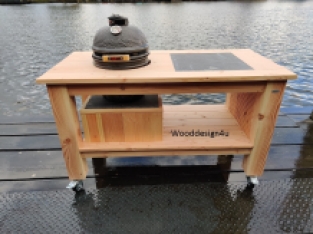 Outdoor kitchen medium for kamado