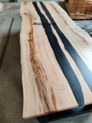 Plane tree table with epoxy river